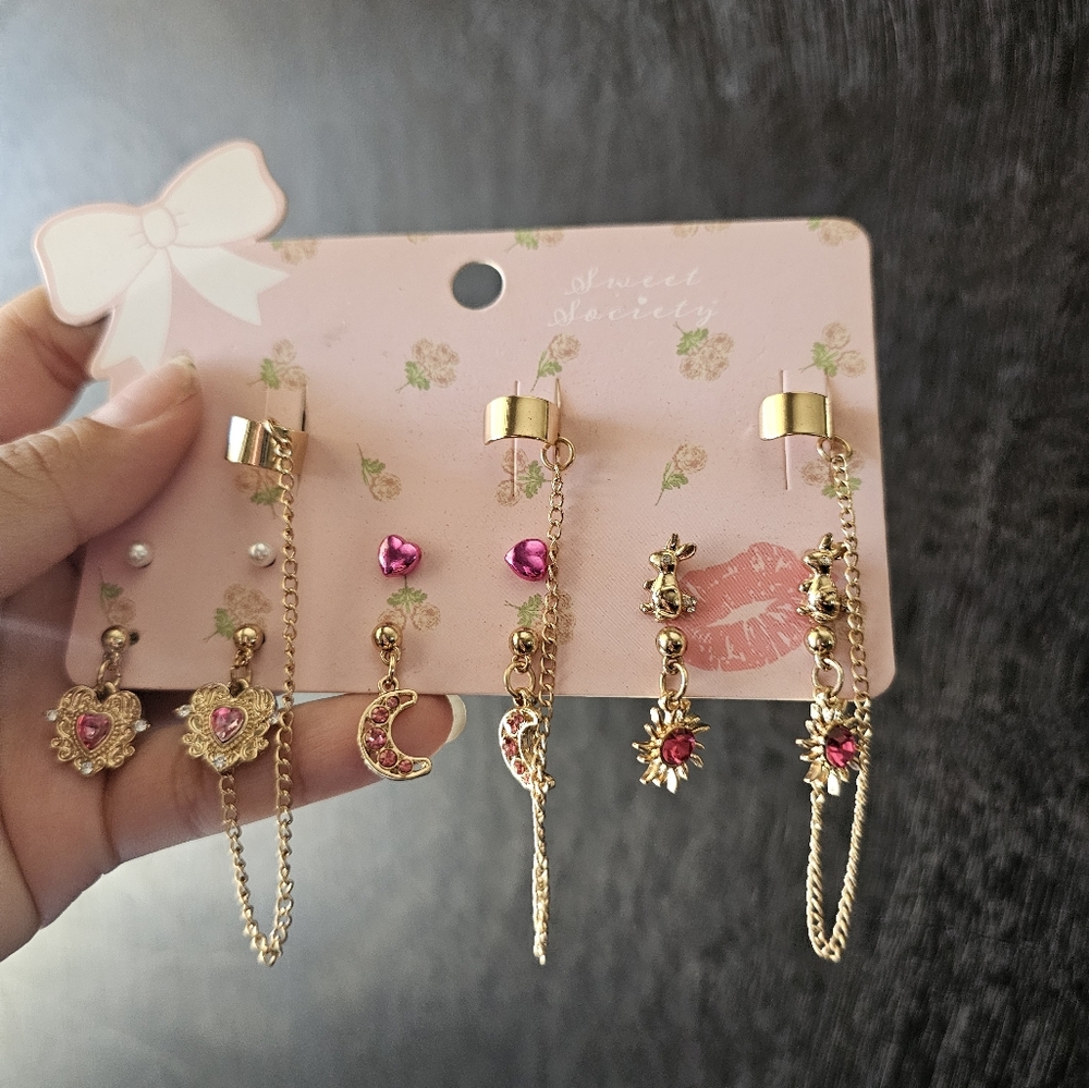 Pink coquette earrings